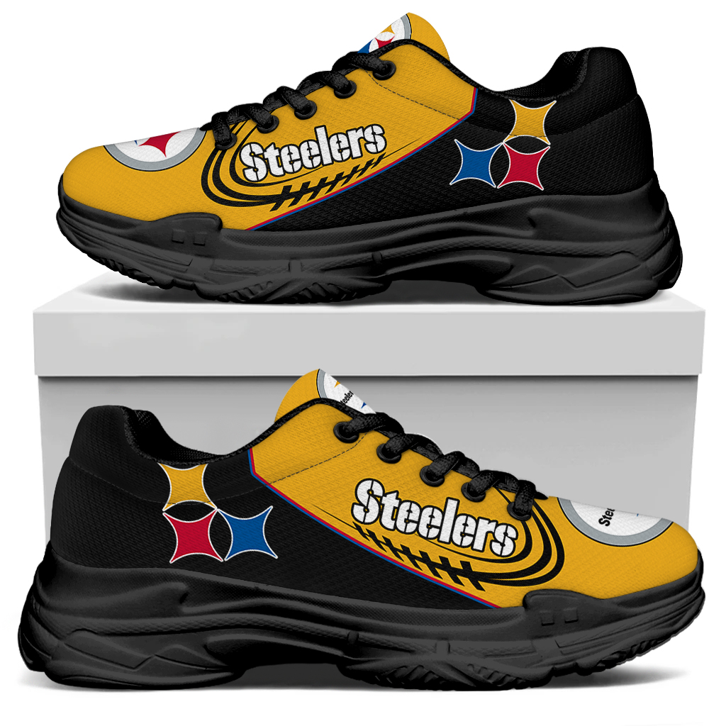 Women's Pittsburgh Steelers Edition Chunky Sneakers With Line 006